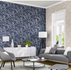 Wallpaper non-woven leaf twigs blue silver 416657 4