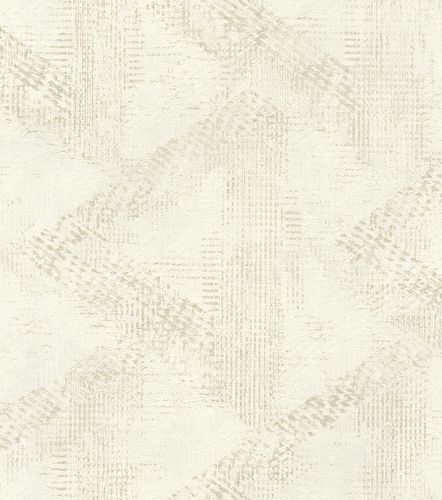 Wallpaper non-woven pattern vintage white beige 416800