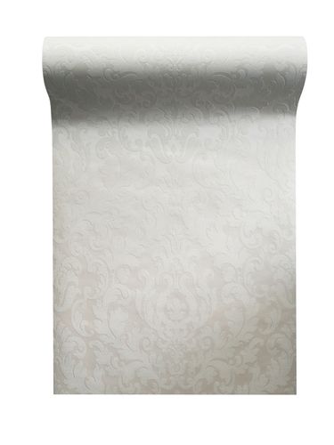 Non woven wallpaper baroque white glitter 64795