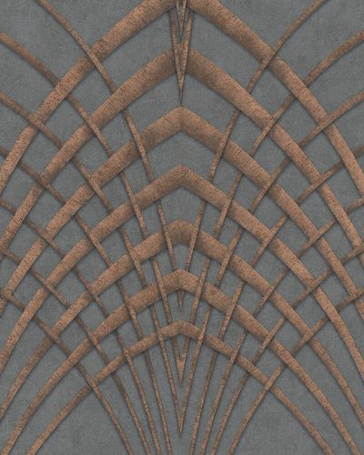 Non-Woven Wallpaper Art Deco Design grey copper 32256