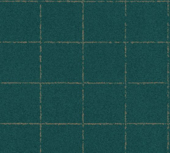 Wallpaper non-woven checkered darkgreen 37551-1 | 375511