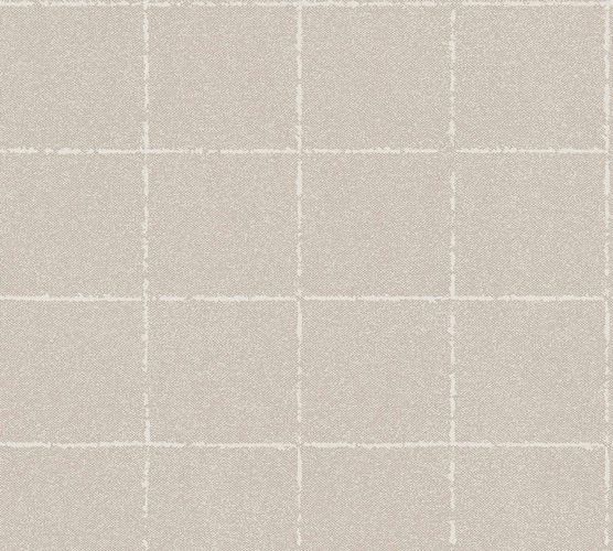 Wallpaper non-woven checkered creambeige 37551-4