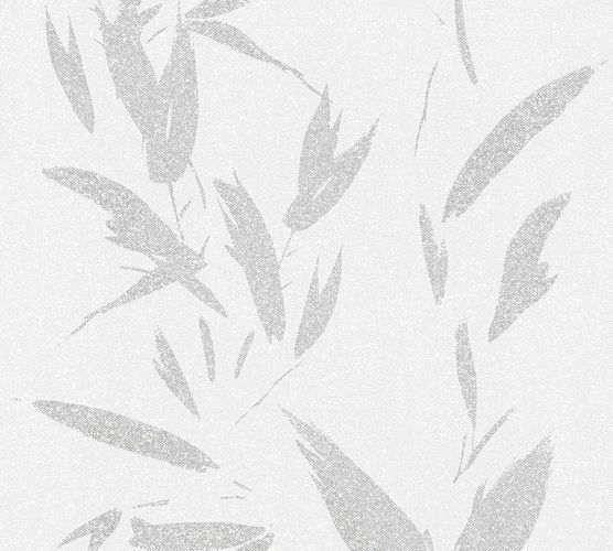 Wallpaper non-woven leaves white silver 37549-4 | 375494