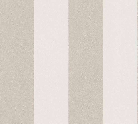 non-woven wallpaper striped white beige 37554-3