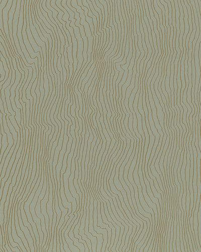 Non-woven wallpaper waves green gold 31834