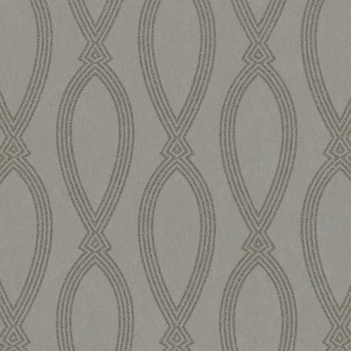 Non-Woven Wallpaper Ikat Graphic grey metallic 84855