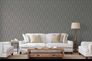 Non-Woven Wallpaper Ikat Graphic grey metallic 84855 3