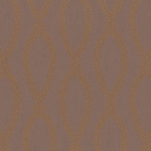 Non-Woven Wallpaper Ikat Graphic brown metallic 84866