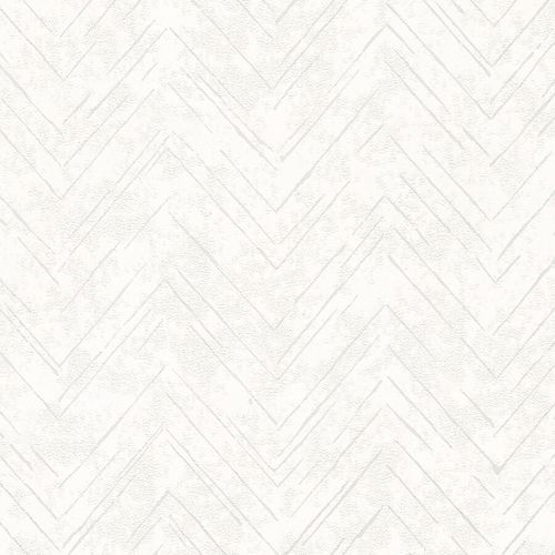 Non-Woven Wallpaper Zig-Zag Line white metallic 84886