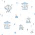 Kids paper wallpaper rabbit bear white blue beige 102201 1