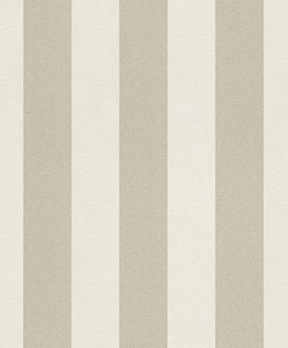 Non-Woven Wallpaper Stripes white cream Glitter 542318