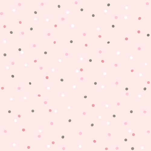 Kidsroom Non-Woven Wallpaper dots rose grey white 139051