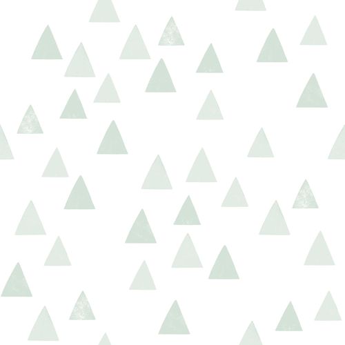 Non-Woven Wallpaper triangles white green 139055