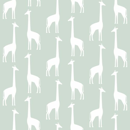 Kidsroom Non-Woven Wallpaper giraffes green white 139058