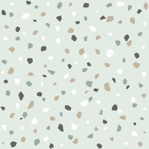 Kids Non-Woven Wallpaper terrazzo green brown 039036