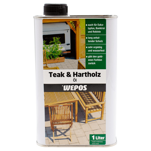 Teak & hardwood oil 1 liter WEPOS clear