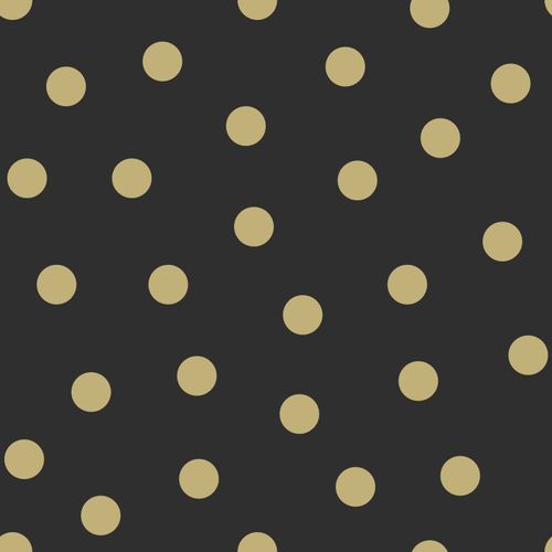 Kids non-woven wallpaper points black gold glossy 347676