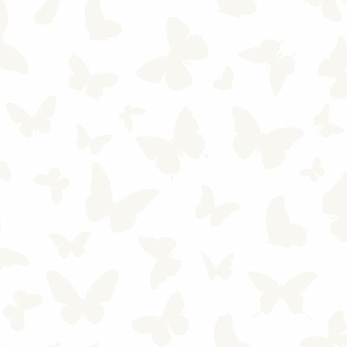 Kids non-woven wallpaper butterflies white silver 347690