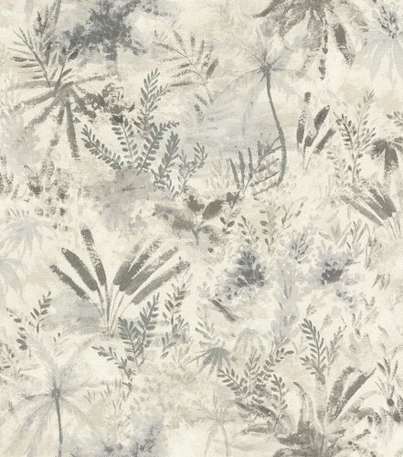 Non-woven wallpaper floral cream grey 543018