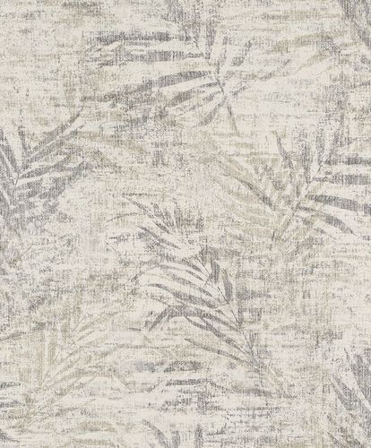 Non-woven wallpaper fern grey silver 546613