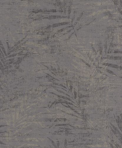 Non-woven wallpaper fern anthracite silver 546620