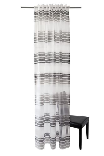 Loop Curtain Homing Stripes anthracite transparent