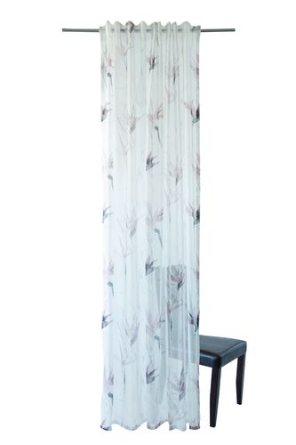 Loop Curtain Homing Floral mauve semi-transparent