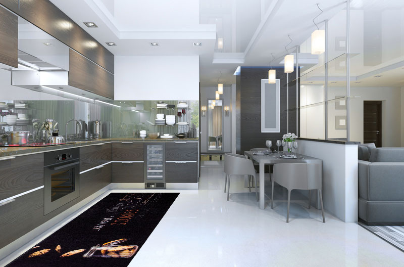 Küchenläufer Küchenteppich Cookies | schwarz waschbar