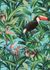 Non-woven wallpaper jungle floral blue green black 10121-18 2