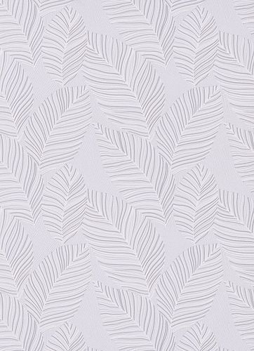 Non-woven wallpaper palm leaves grey-blue 10125-31