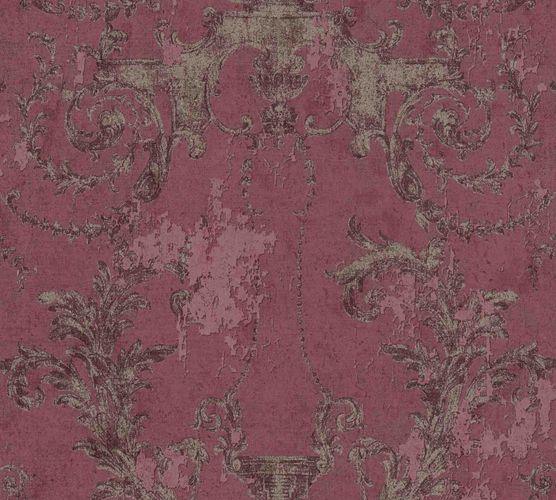 Non-woven wallpaper baroque red bronze 37648-4