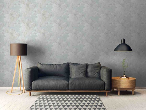 Non-woven wallpaper plastered wall grey white 37649-1