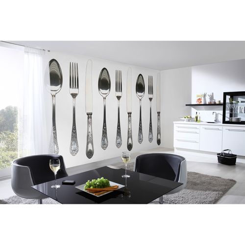 Photo Wallpaper Cutlery grey silver AS Creation DD109075