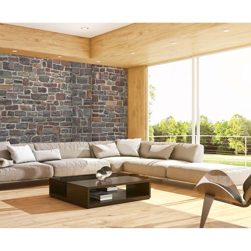 Photo Wallpaper Stone Wall brown grey DD108775