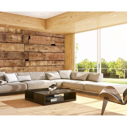 Photo Wallpaper Wooden Beams beige brown DD108645