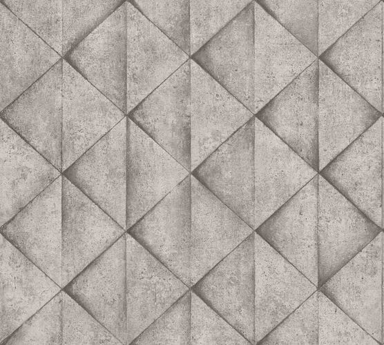 Wallpaper non-woven triangles graphic grey 37742-3