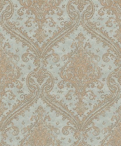 Non-Woven Wallpaper Rasch Baroque blue Metallic 420531