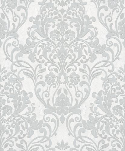 Non-Woven Wallpaper Ornaments metallic grey silver 32602