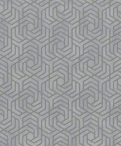 Non-Woven Wallpaper 3D Graphic metallic grey gold 32610