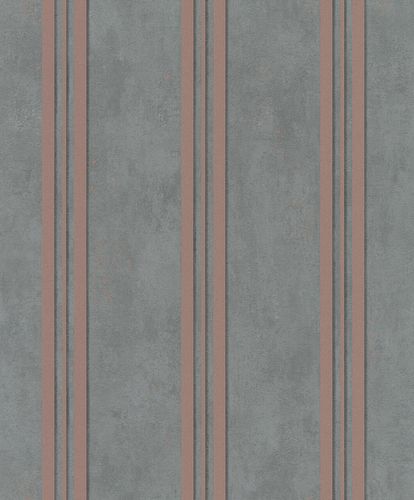 Non-Woven Wallpaper Stripes metallic grey pink 32637