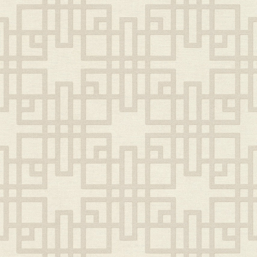 Vliestapete Rasch Grafik Muster Taupe Weiss 409239