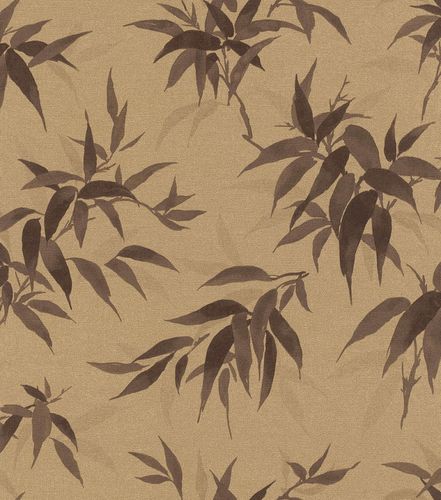 Non-Woven Wallpaper Rasch Bamboo Leaves gold 409765