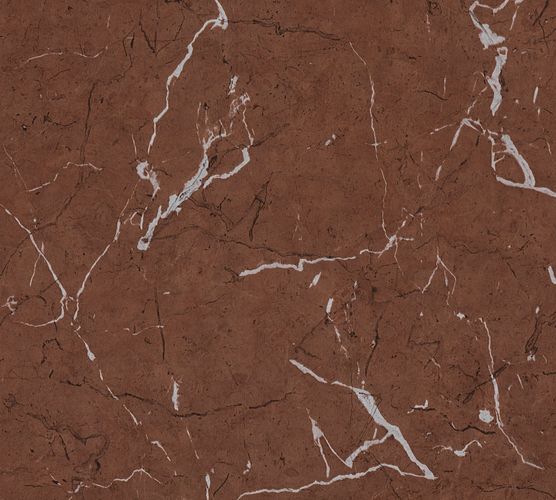 Non-Woven Wallpaper Mable brown silver Gloss 37855-3