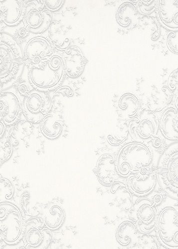 Non-Woven Wallpaper Elle Baroque white Glitter 10154-31