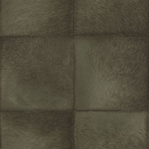 Non-Woven Wallpaper Rasch Fur Squares black-green 419146