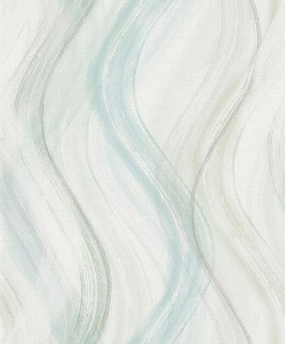 Non-Woven Wallpaper Waves green blue white 32442