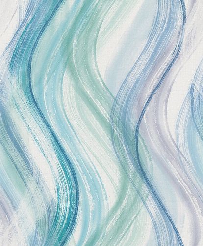 Non-Woven Wallpaper Waves blue green white 32444