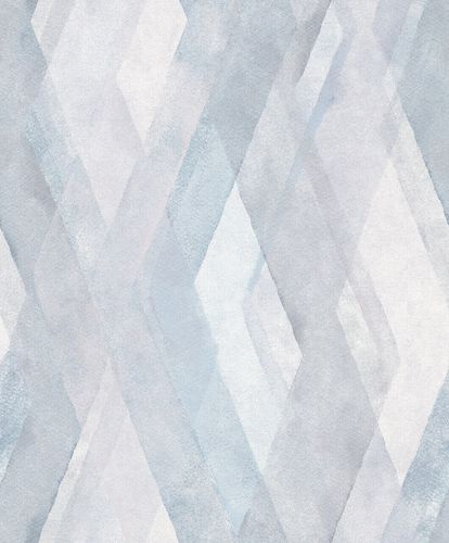 Non-Woven Wallpaper Diamond Graphic blue white 32448