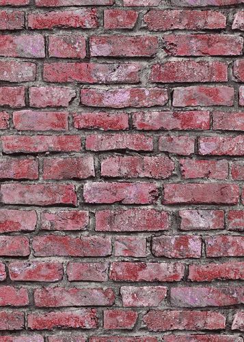 Non-woven wallpaper Erismann brick wall grey brown pink