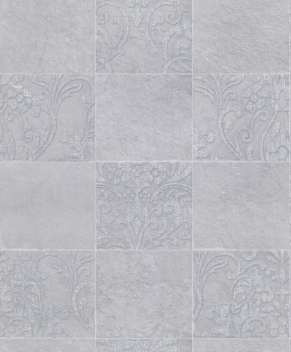 Non-Woven Wallpaper Tiles Ornament grey 82253